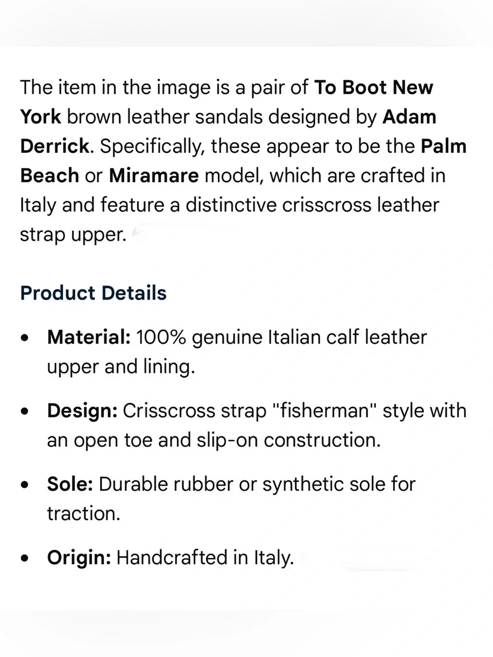 To Boot New York Adam Derrick PALM BEACH 100% Italian Leather Woven Slide Sandal